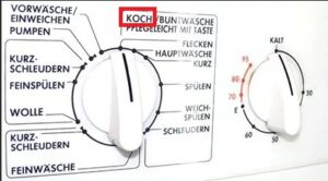 Bagaimanakah anda menterjemah "Koch" pada mesin basuh?