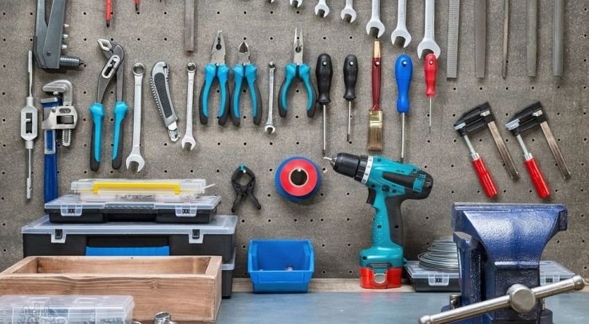 conjunto de ferramentas de garagem padrão
