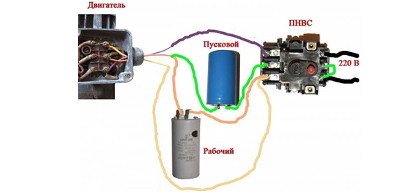 elektros variklio prijungimo schema