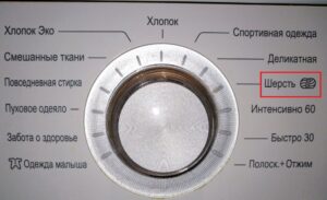פונקציית "צמר" במכונת הכביסה של LG