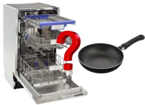 Can a Teflon frying pan be washed in the dishwasher?