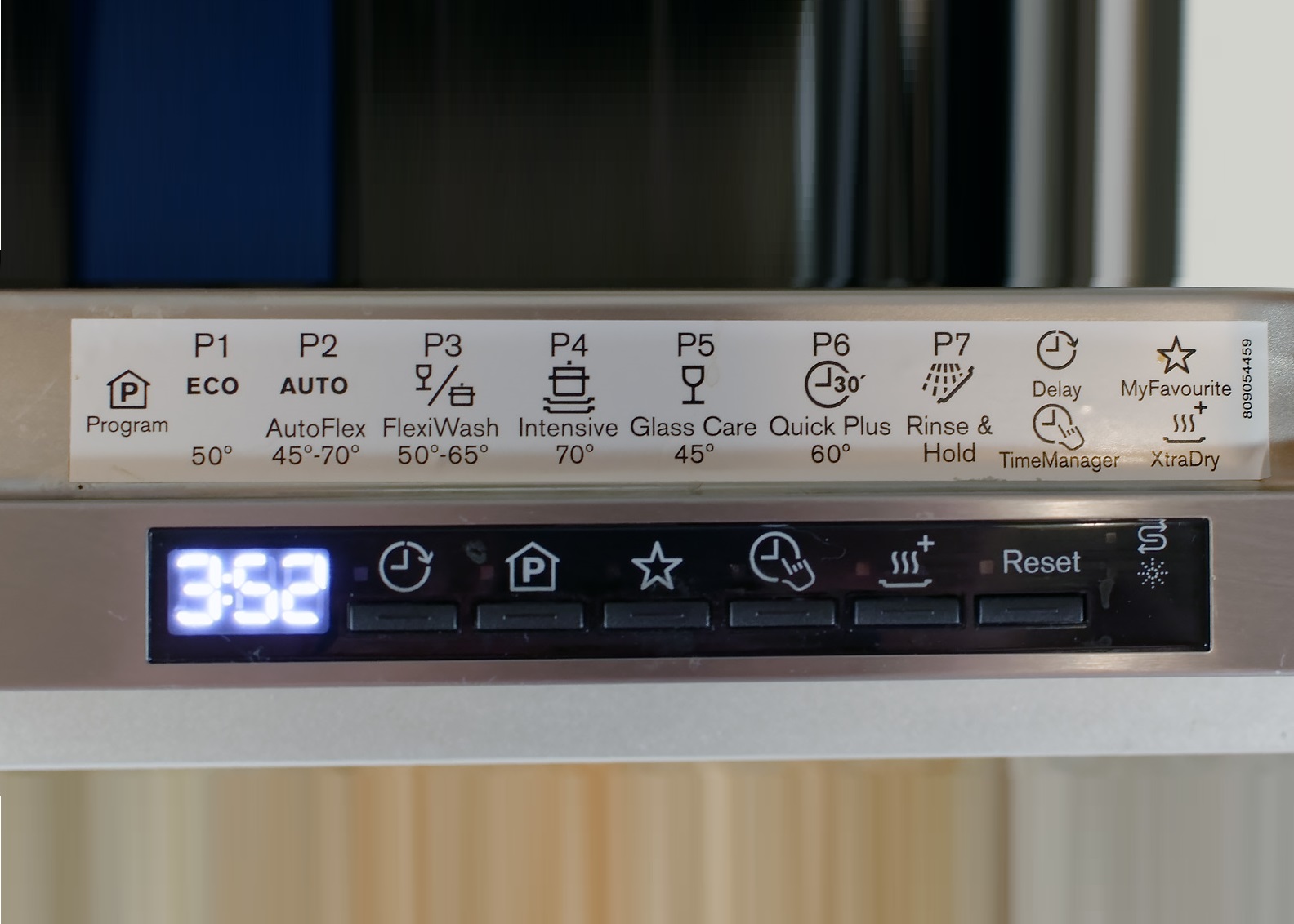Simbol pada mesin basuh pinggan mangkuk Electrolux