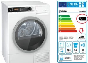 ¿Cuál es la potencia de la secadora de ropa en kW?