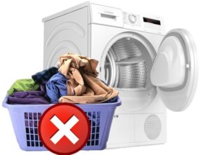 What items should not be dried in the dryer?