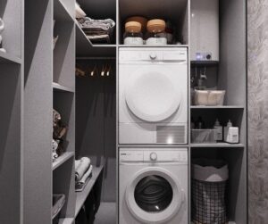 Can a dryer be installed in a walk-in closet?