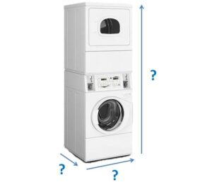 Mga sukat ng washing machine at dryer sa isang column