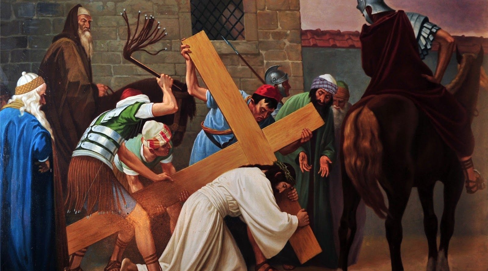 Jesus carries the cross