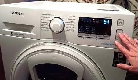 Restarting a Samsung washing machine