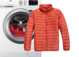 Lavando uma jaqueta Uniqlo na máquina de lavar