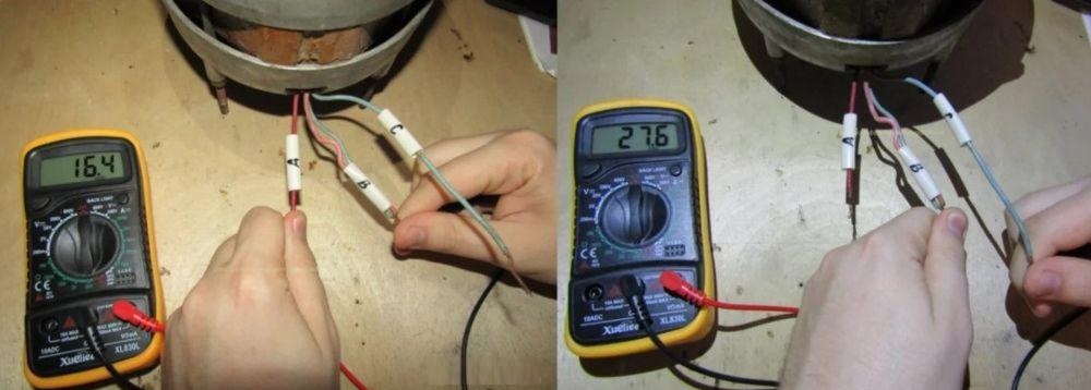 checking the motor from Vyatka with a multimeter