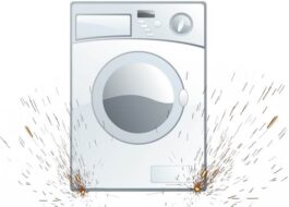 Percikan api di bawah mesin basuh semasa mencuci