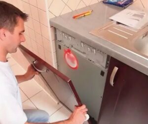 How to remove the front from a dishwasher