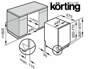 How to install a Korting dishwasher