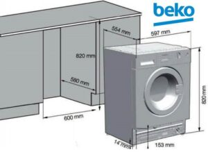 ขนาดของเครื่องซักผ้า Beko