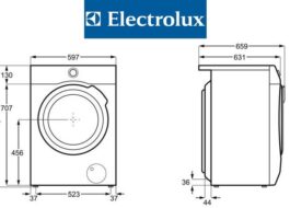 Dimensions of the Electrolux washing machine
