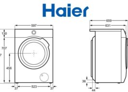 Dimensões da máquina de lavar Haier