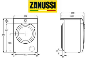 Kích thước của máy giặt Zanussi