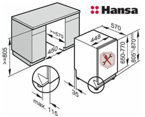 Cách lắp đặt máy rửa chén Hansa