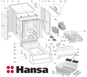 Αποσυναρμολόγηση πλυντηρίου πιάτων Hansa