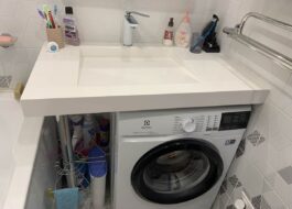 ระดับของอ่างล้างจานเหนือเครื่องซักผ้า