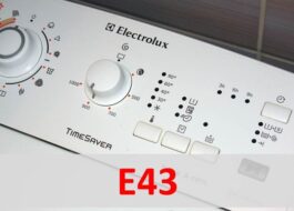 Klaida E43 Electrolux skalbimo mašinoje