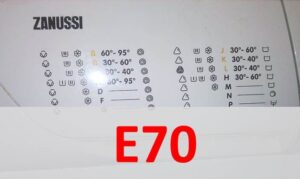 Chyba E70 v práčke Zanussi