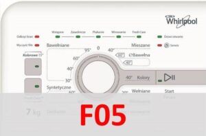 Eroare F05 în mașina de spălat Whirlpool