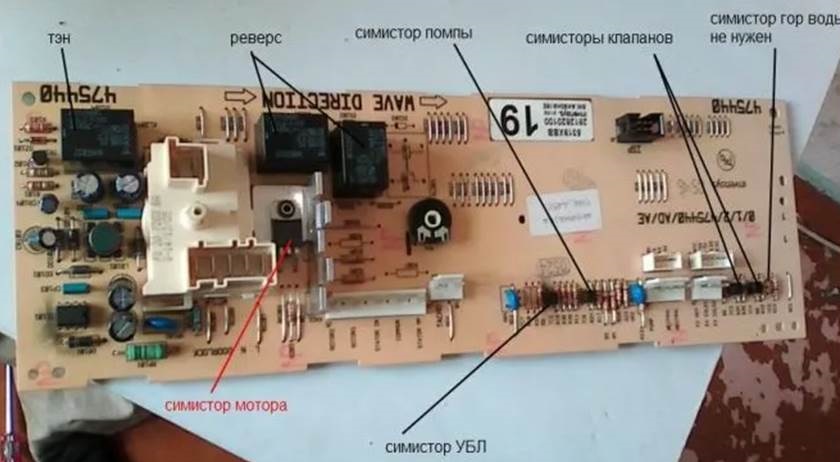 location of the UBL triac on the SM Electrolux board