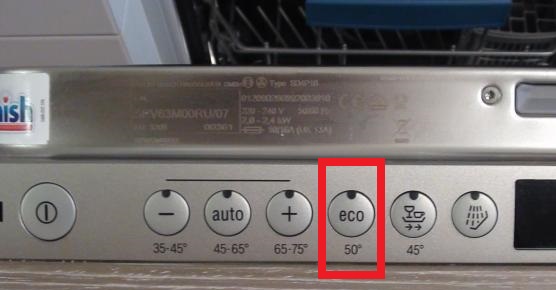 Bulaşık makinesinde Eco programı
