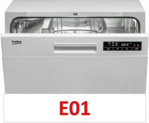 Erro E01 em uma máquina de lavar louça Beko