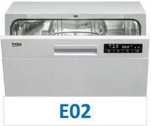 Error E02 sa isang Beko dishwasher