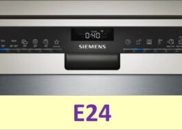 Error E24 sa isang Siemens dishwasher