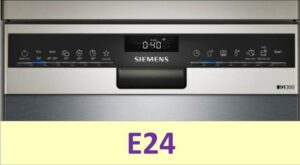 Ralat E24 pada mesin basuh pinggan mangkuk Siemens