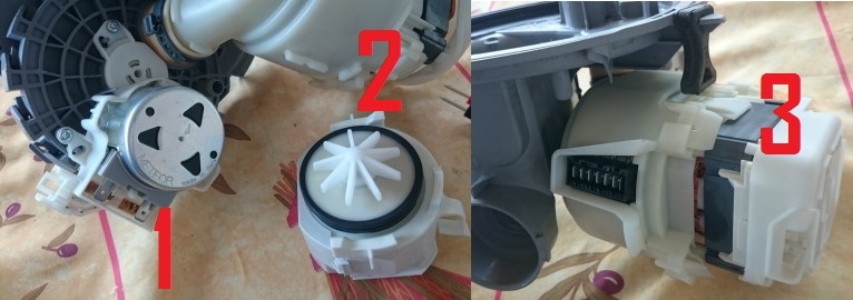 afmontering af opvaskemaskinepumpen