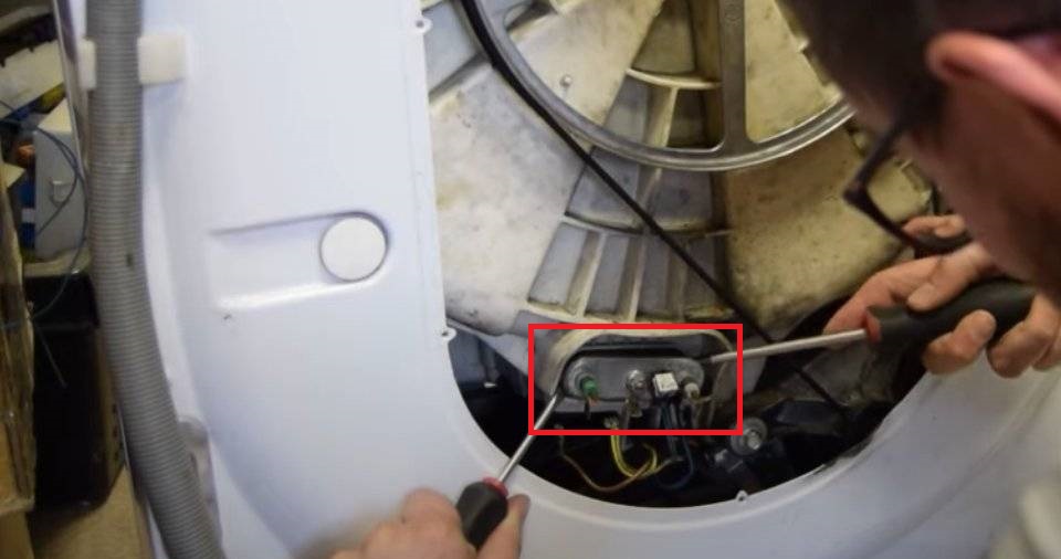 where is the heating element on the washing machine?