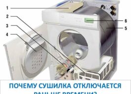 A secadora desliga prematuramente - motivos