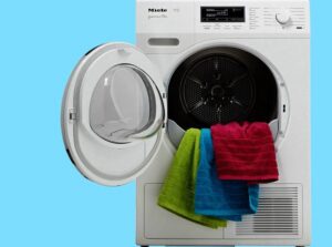 Drying clothes in the dryer