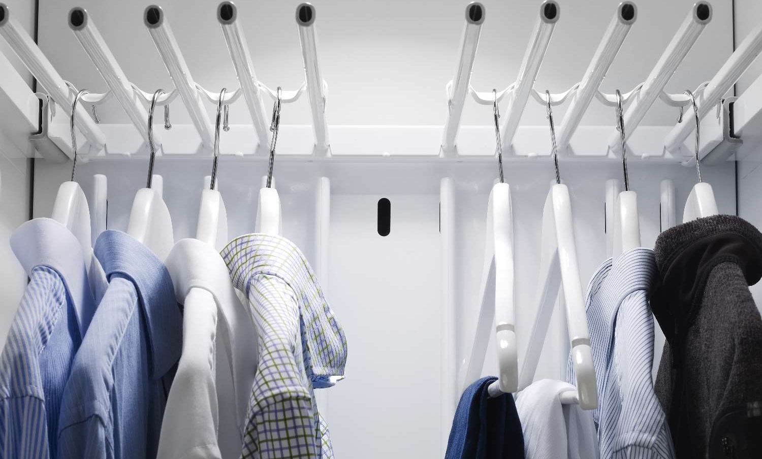 inside a clothes drying cabinet