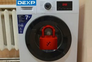 Kā atslēgt veļas mazgājamās mašīnas Dexp durvis