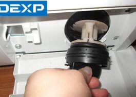 Rengjøring av Dexp-vaskemaskinfilteret