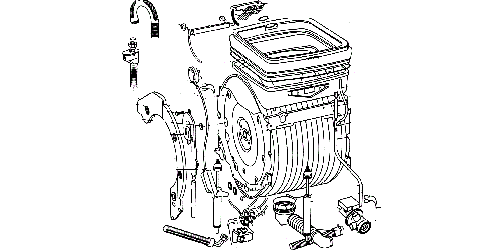 üstten yüklemeli çamaşır makinesinin iç bileşenleri