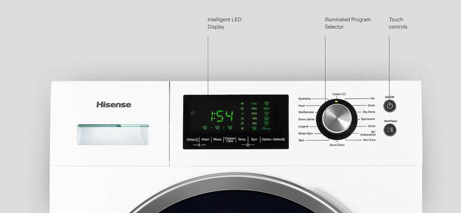 Hisense veļas mašīnas panelis