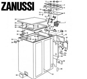 Demontage van een Zanussi-wasmachine met bovenlader
