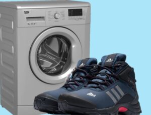 כביסה של נעלי ספורט לחורף במכונת הכביסה