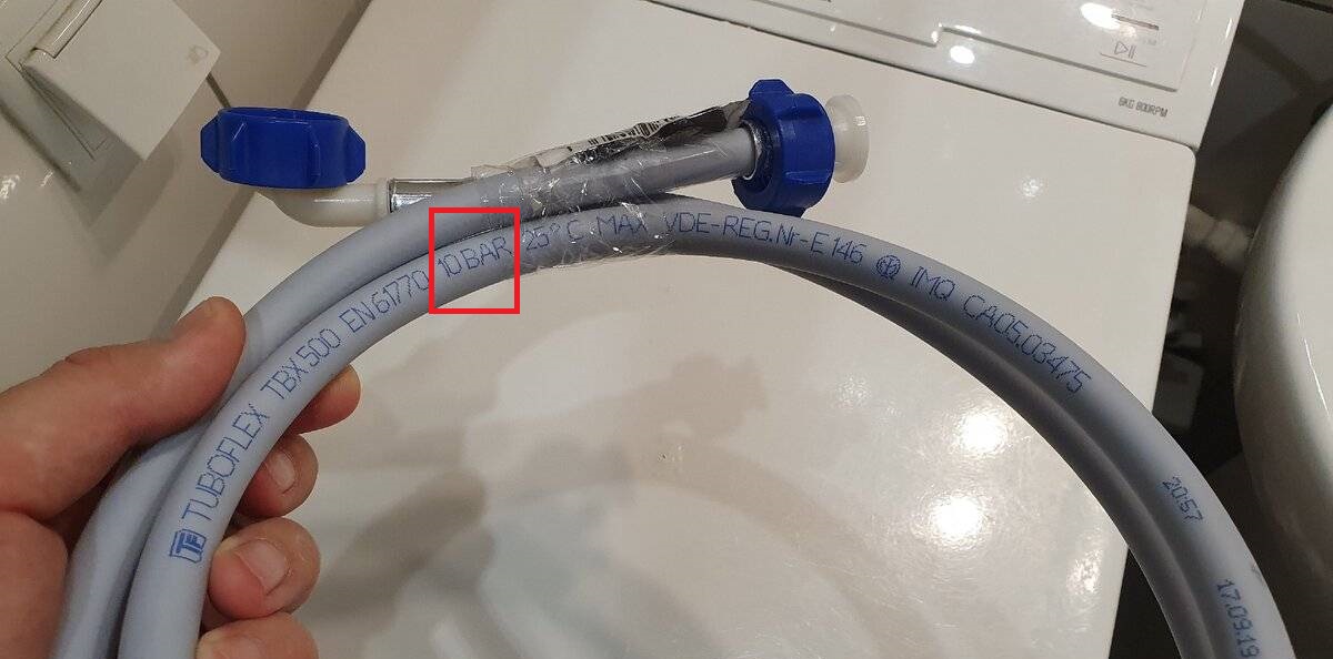 anong pressure ang kayang tiisin ng washing machine inlet hose?