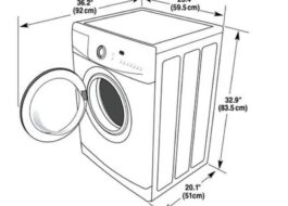 Størrelse på vaskemaskin med luke åpen
